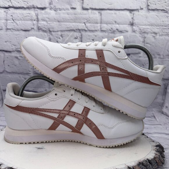 Asics Tiger Runner 1202311 Shoes Sneakers Womens Size 9 White Rose Gold - Picture 8 of 11